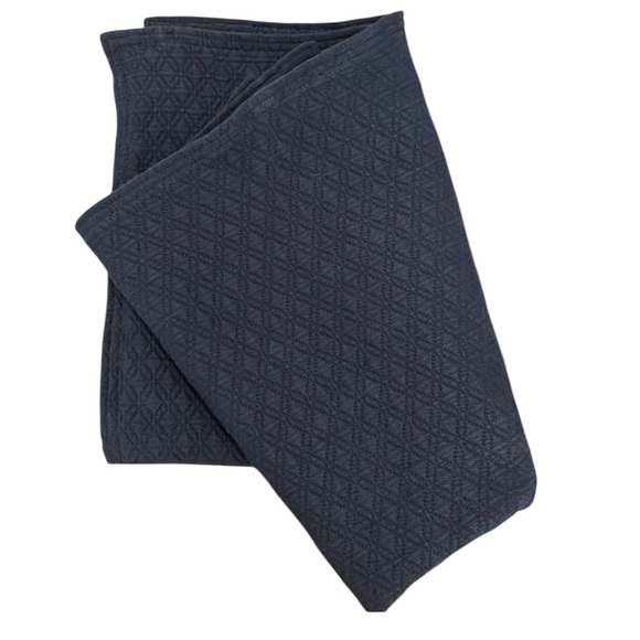 Pine Cone Hill Navy Blue Diamond Woven Euro Sham - Picture 1 of 4